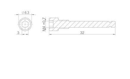 Extend zaisťovacia skrutka brzd. doštičiek M4 x 27-SHIMANO, MAGURA, FORMULA